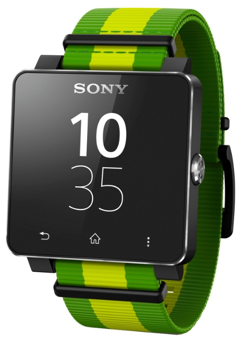 Sony SmartWatch 2 SW 2 FIFA, основное изображение, циферблат, ремешок, цвета бразильского флага, чемпионат мира по футболу